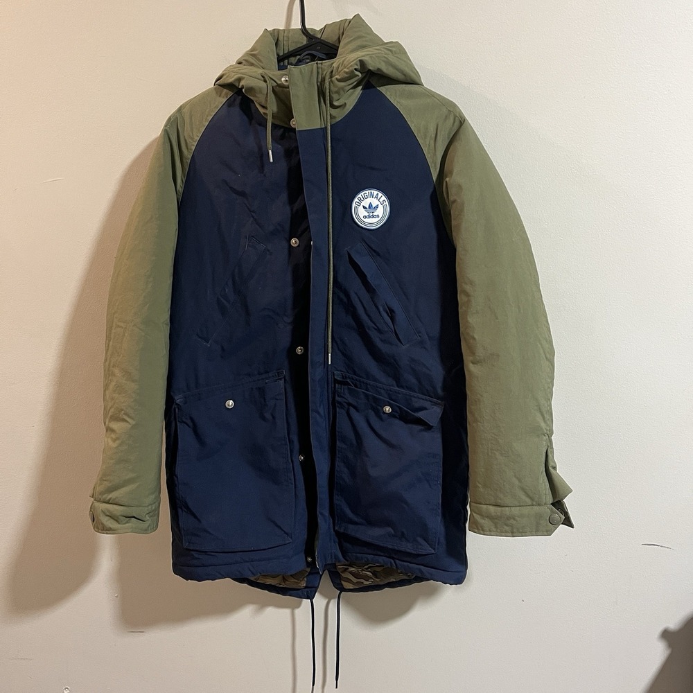 Vintage Adidas Hood Parka‎ Jacket Puffer Hooded Zip Men's Sz S